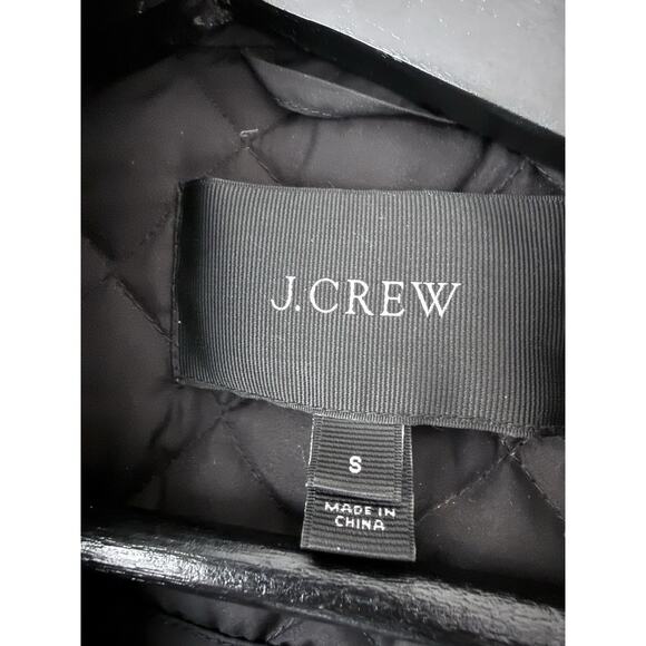 J Crew Women’s Black Quilted 70% Down Coat /Jacket Full Zip /Snaps /Pockets Sz S - Picture 6 of 10